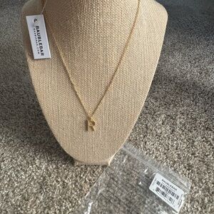 BaubleBar Gold Initial R Necklace
